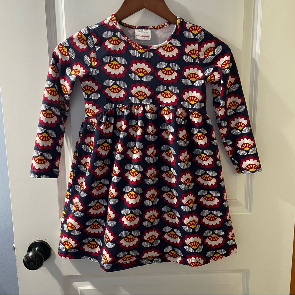 Hanna Andersson Navy and Red Floral Kids Dress